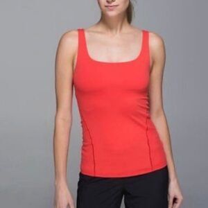 Lululemon Athletica Orange Fitted Sleeveless Tank Top